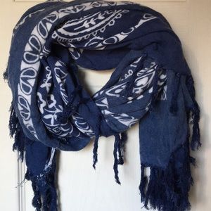 Blue print scarf